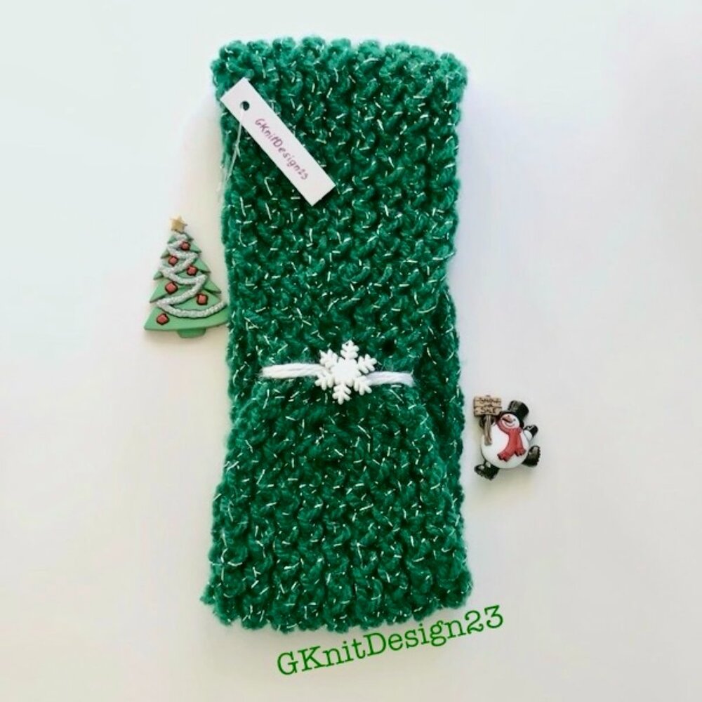 Hand knitted headband, Ear warmer for Christmas